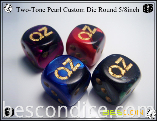 Two-Tone Pearl Custom Die Round 5 8inch